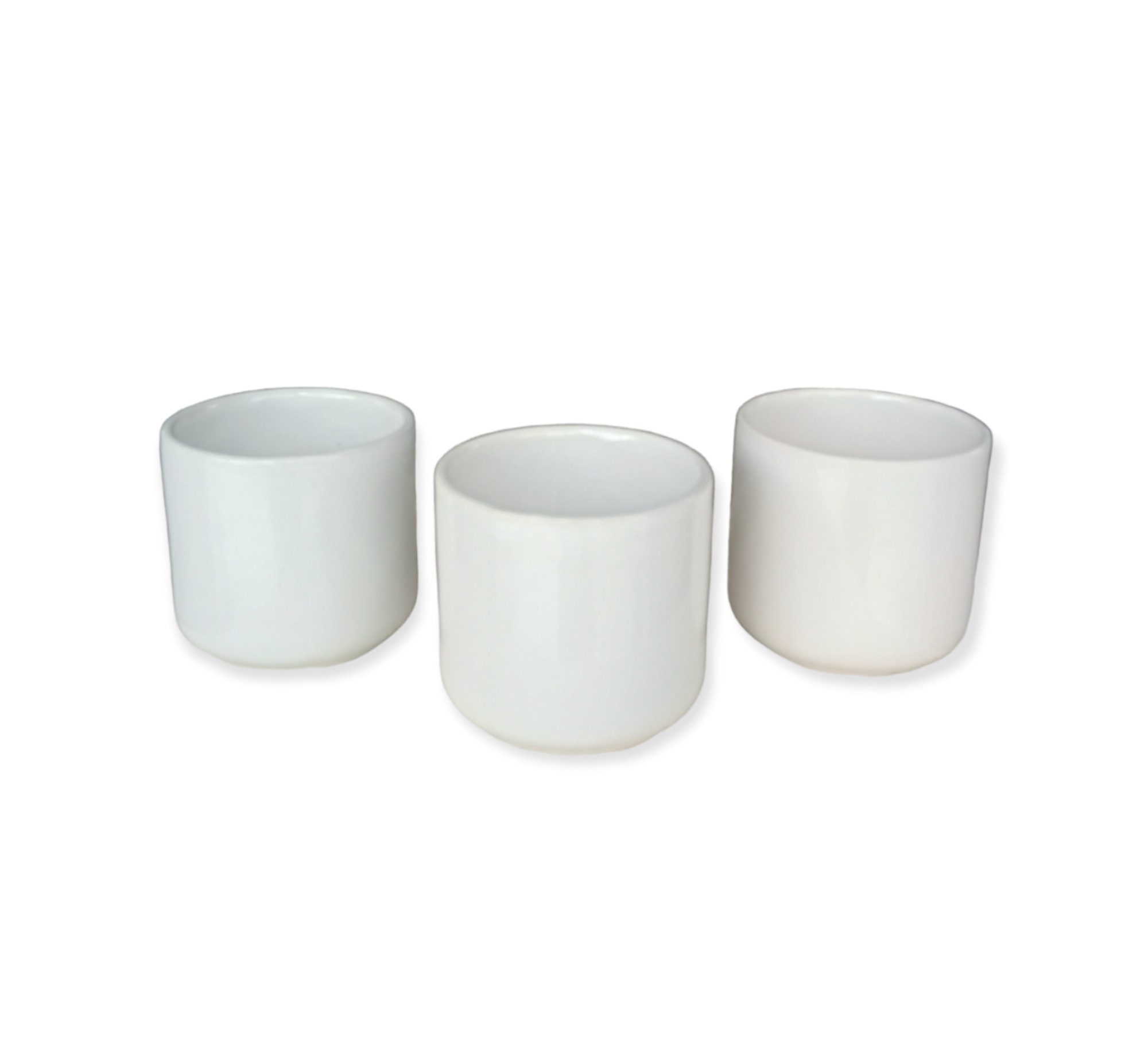 white ceramics table pots